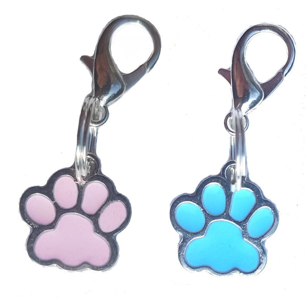 Paw Cat Dog Collar Charms, enamel paw charm