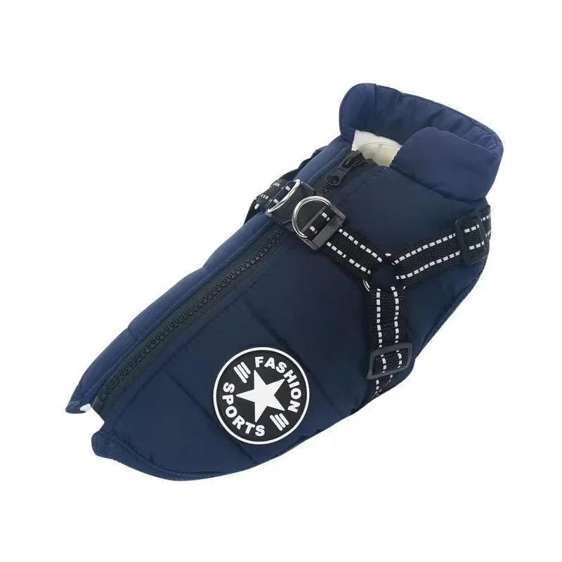 Winter Dog Coat with Built-In Harness