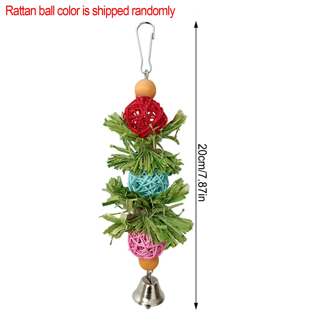 Natural Corn Husk Ball & Cob Foraging Toy — Bird Chew Toy