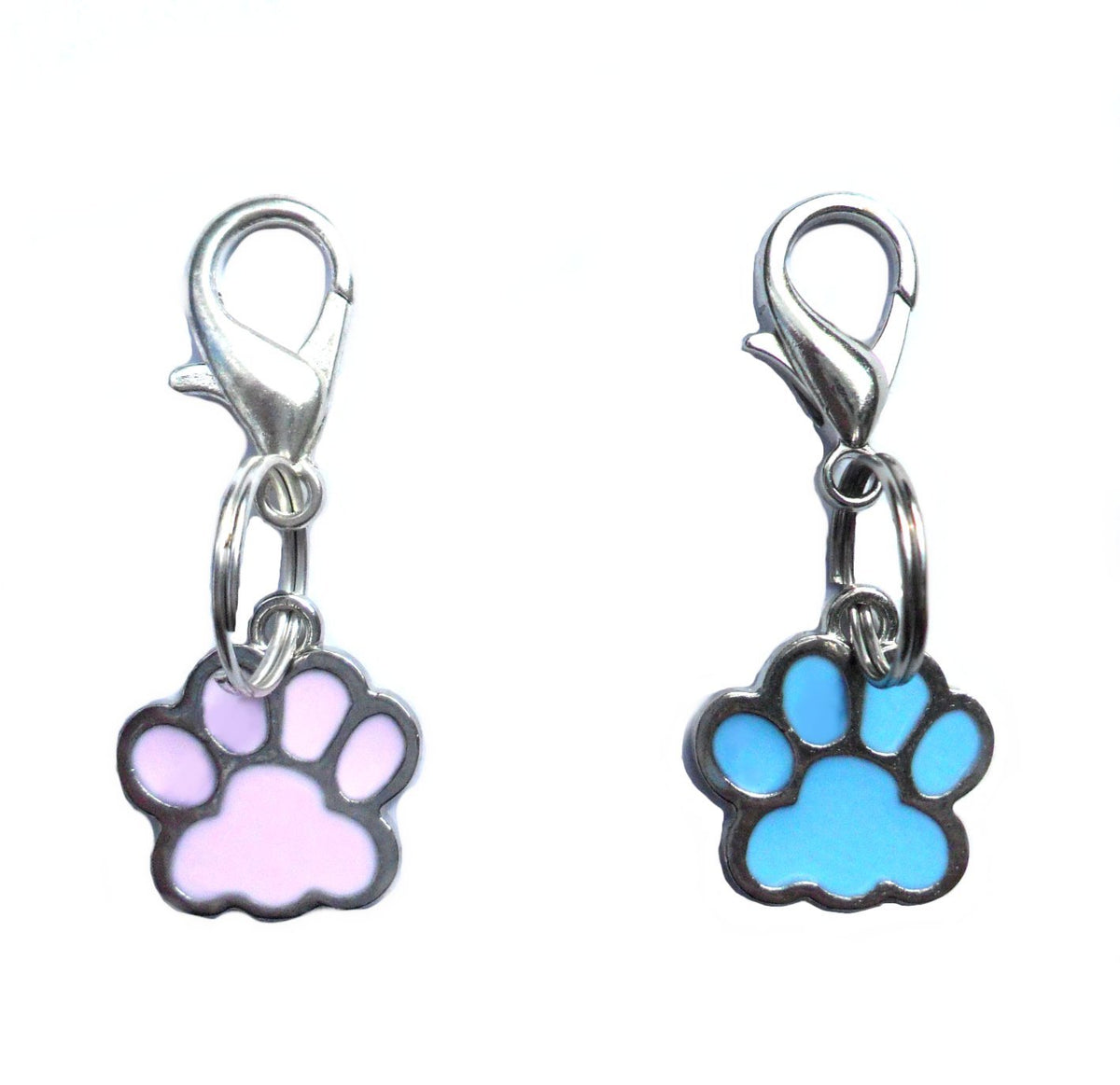 Paw Cat Dog Collar Charms, enamel paw charm