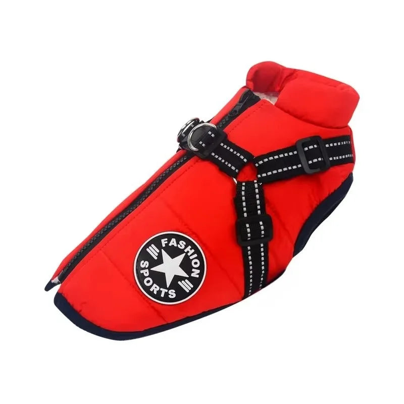 Winter Dog Coat with Built-In Harness