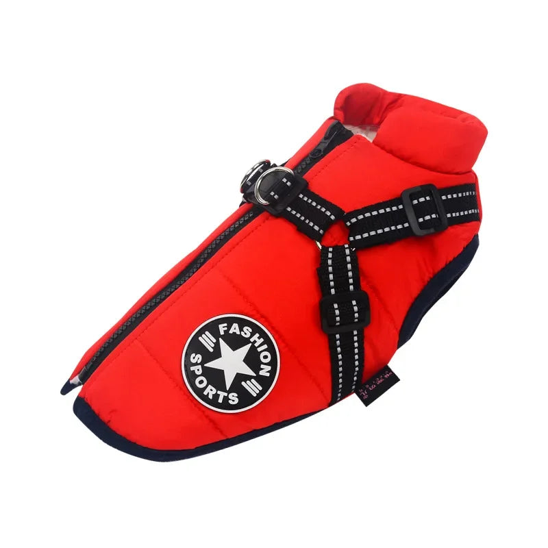 Winter Dog Coat with Built-In Harness