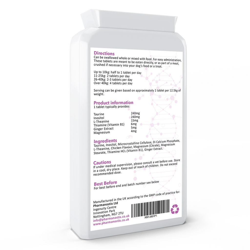 Pet Calm 120 Chicken Flavour Tablets, calming dog supplement