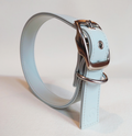 Ice Blue Vegan Apple Leather Dog Collar, PETA-approved vegan leather collar